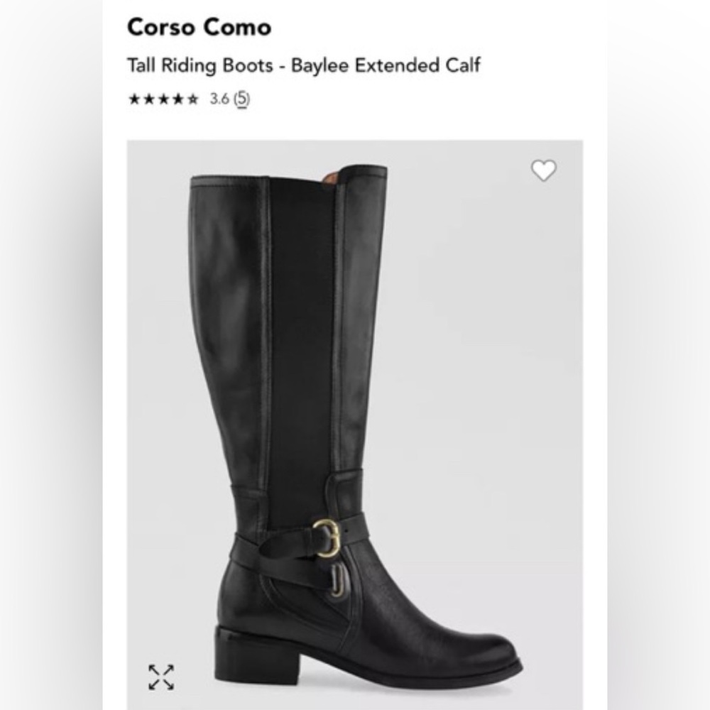 Corso Como Tall Riding Boots - Baylee Extended Calf. Black. Size 8. See photos.